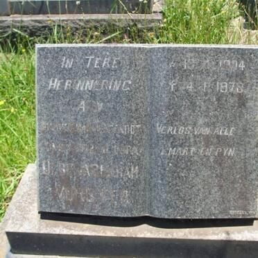 VORSTER Olof Abraham 1904-1978