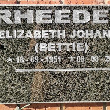 RHEEDER Elizabeth Johanna 1951-2005