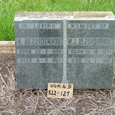BEZUIDENHOUT N. 1906-1961 &amp; W.J. 1871-1962