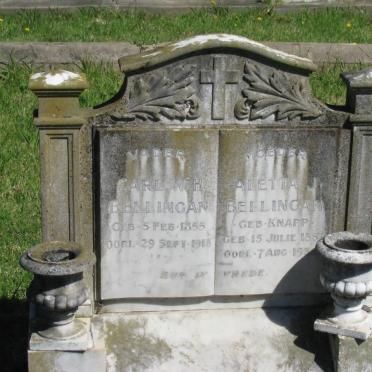 BELLINGAN Carl W.H. 1855-1918 &amp; Aletta J. KNAPP 185?-1938