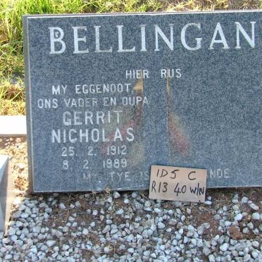 BELLINGAN Gerrit Nicholas 1912-1989