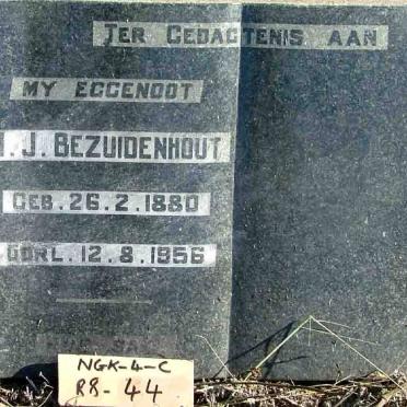 BEZUIDENHOUT H.J. 1880-1956