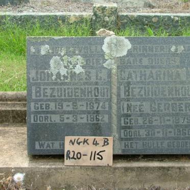 BEZUIDENHOUT Johannes C. 1874-1962 &amp; Catharina M. GERBER 1879-1960