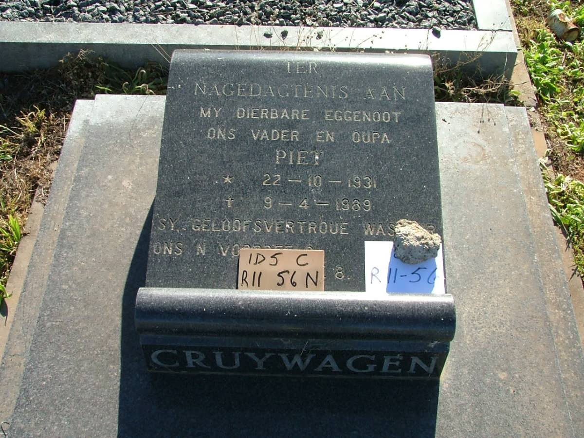 CRUYWAGEN Piet 1931-1989