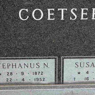 COETSEE Stephanus N. 1872-1952 &amp; Susanna R. 1888-1976