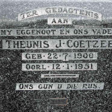 COETZEE Theunis J. 1900-1951 &amp; Magdalena Anna 1907-1993
