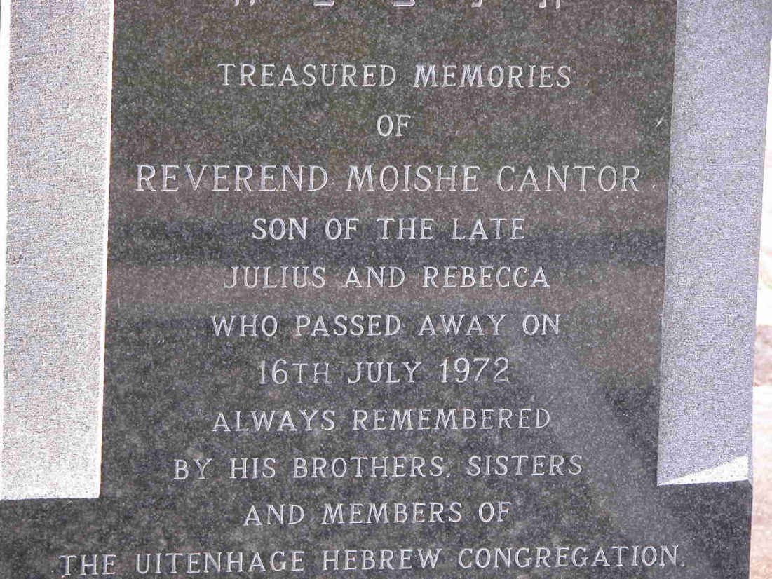 CANTOR Moishe -1972