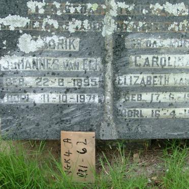 ECK Hendrik Johannes, van 1895-1971 &amp; Carolina Elizabeth 1901-1961