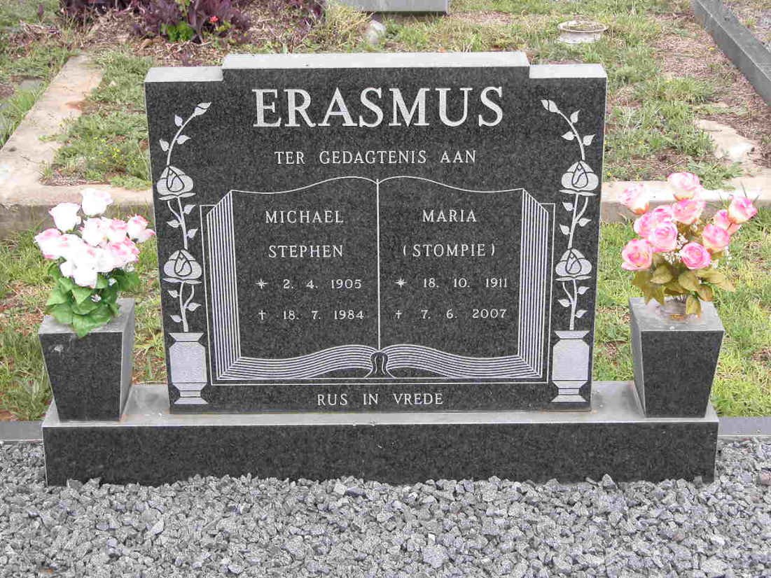ERASMUS Michael Stephen 1905-1984 &amp; Maria 1911-2007
