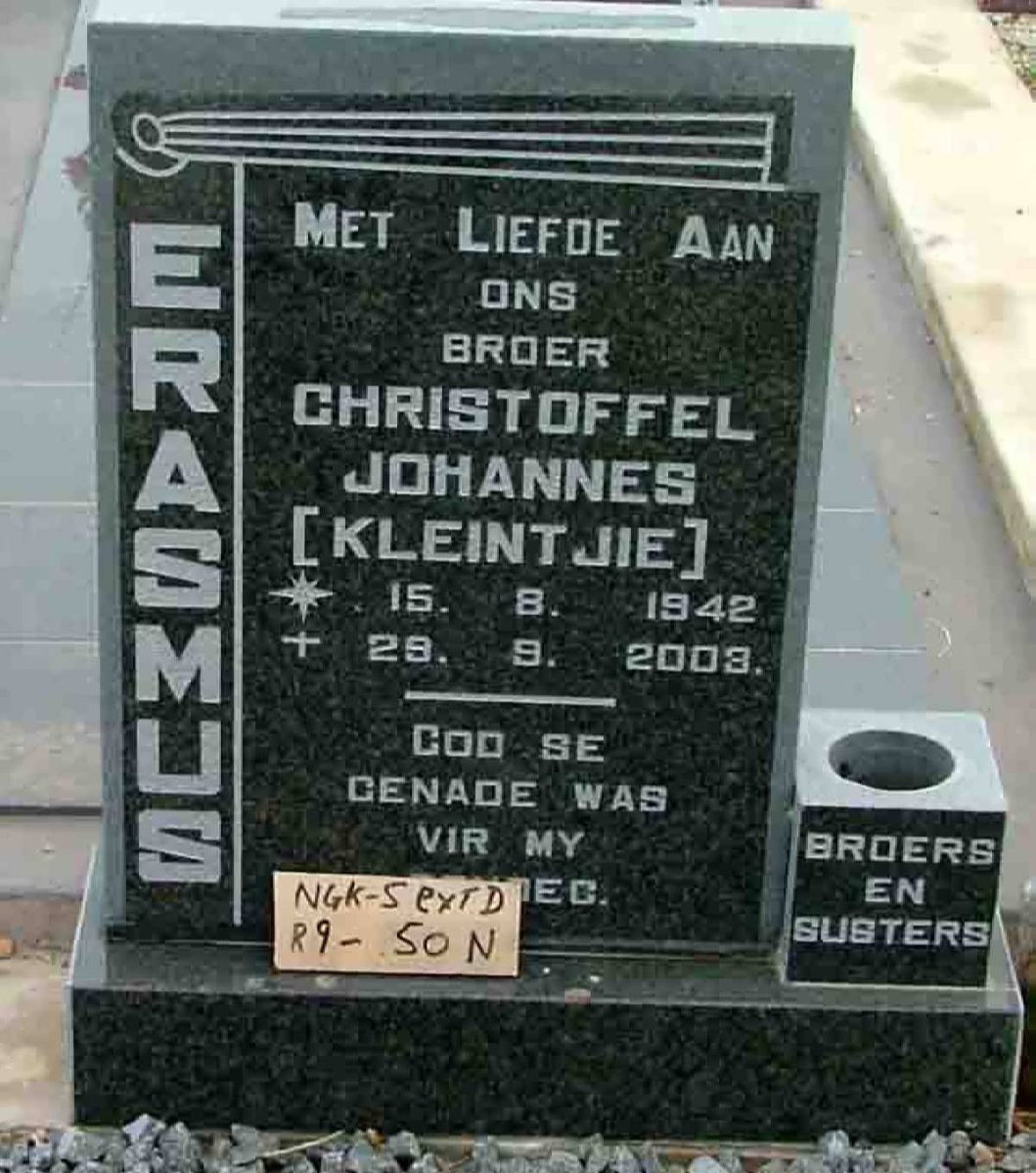 ERASMUS Christoffel Johannes 1942-2003