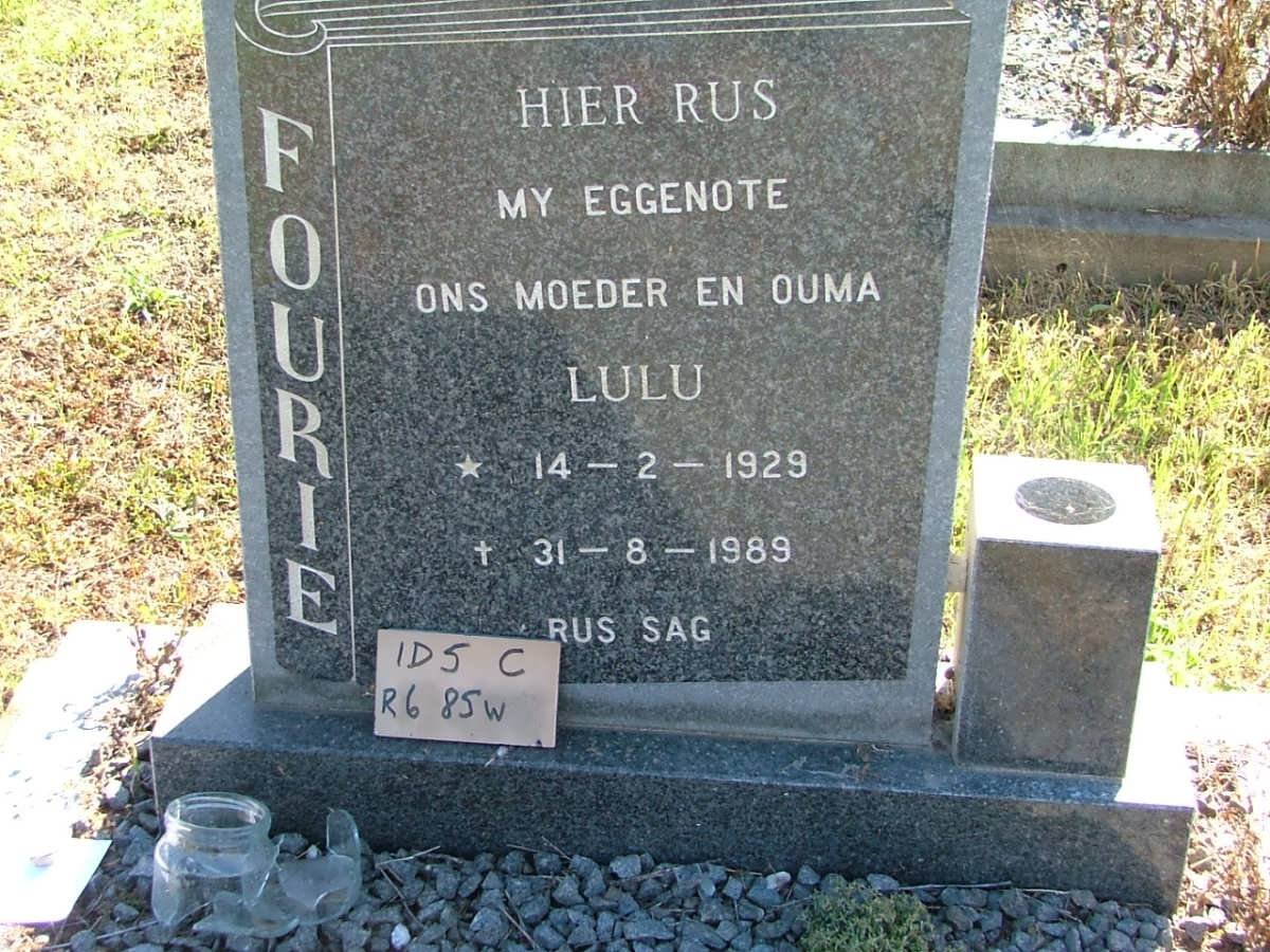 FOURIE Lulu 1929-1989