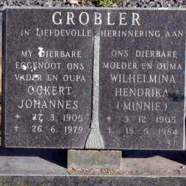 GROBLER Ockert Johannes 1905-1979 &amp; Wilhelmina Hendrika 1905-1984