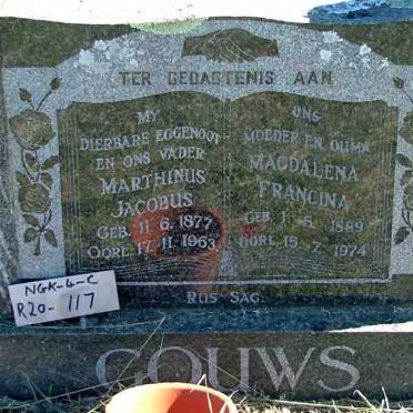 GOUWS Marthinus Jacobus 1877-1963 &amp; Magdalena Francina 1889-1974