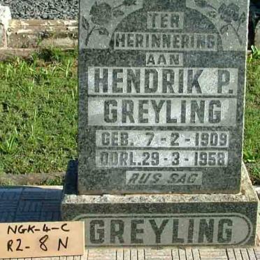 GREYLING Hendrik P. 1909-1958