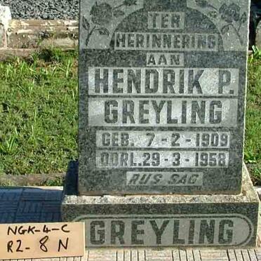 GREYLING Hendrik P. 1909-1958