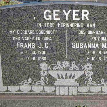 GEYER Frans J.C. 1901-1980 &amp; Susanna M. 1900-1984