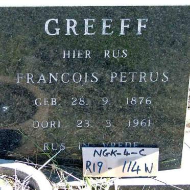 GREEFF Francois Petrus 1876-1961