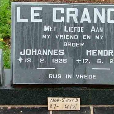 GRANGE Johannes Hendrik, le 1926-2004