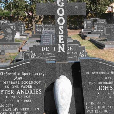 GOOSEN Pieter Andries 1925-1983 &amp; Johsie 1934-1991