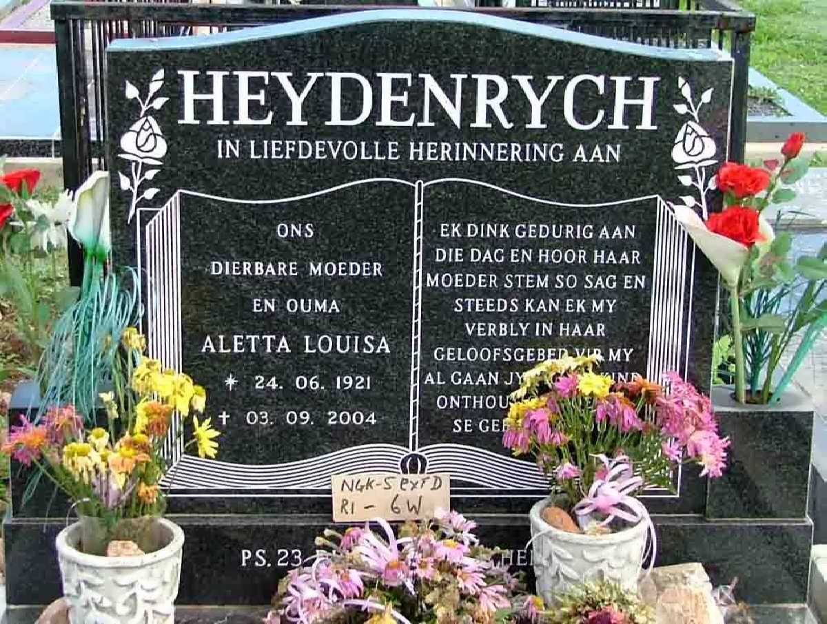 HEYDENRYCH Aletta Louisa 1921-2004