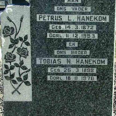 HANEKOM Petrus L. 1872-1953 :: HANEKOM Tobias N. 1899-1976