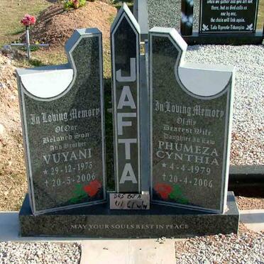 JAFTA Vuyani 1975-2006 &amp; Phumeza Cynthia 1979-2006