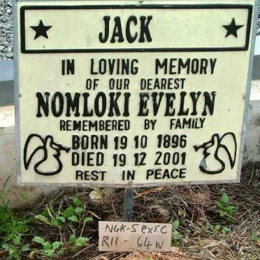 JACK Nomloki Evelyn 1896-2001