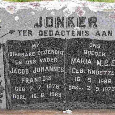 JONKER Jacob Johannes Francois 1879-1968 &amp; Maria M.C.E. KNOETZE 1886-1973