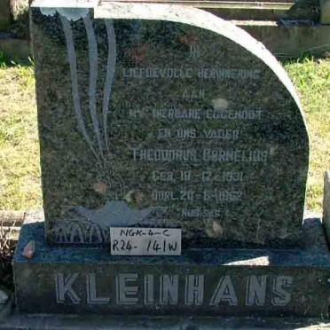 KLEINHANS Theodorus Cornelius 1931-1962