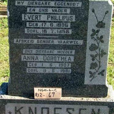 KNOESEN Evert Phillipus 1906-1958 &amp; Anna Dorothea 1907-1981