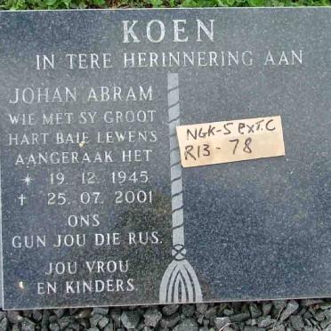 KOEN Johan Abram 1945-2001