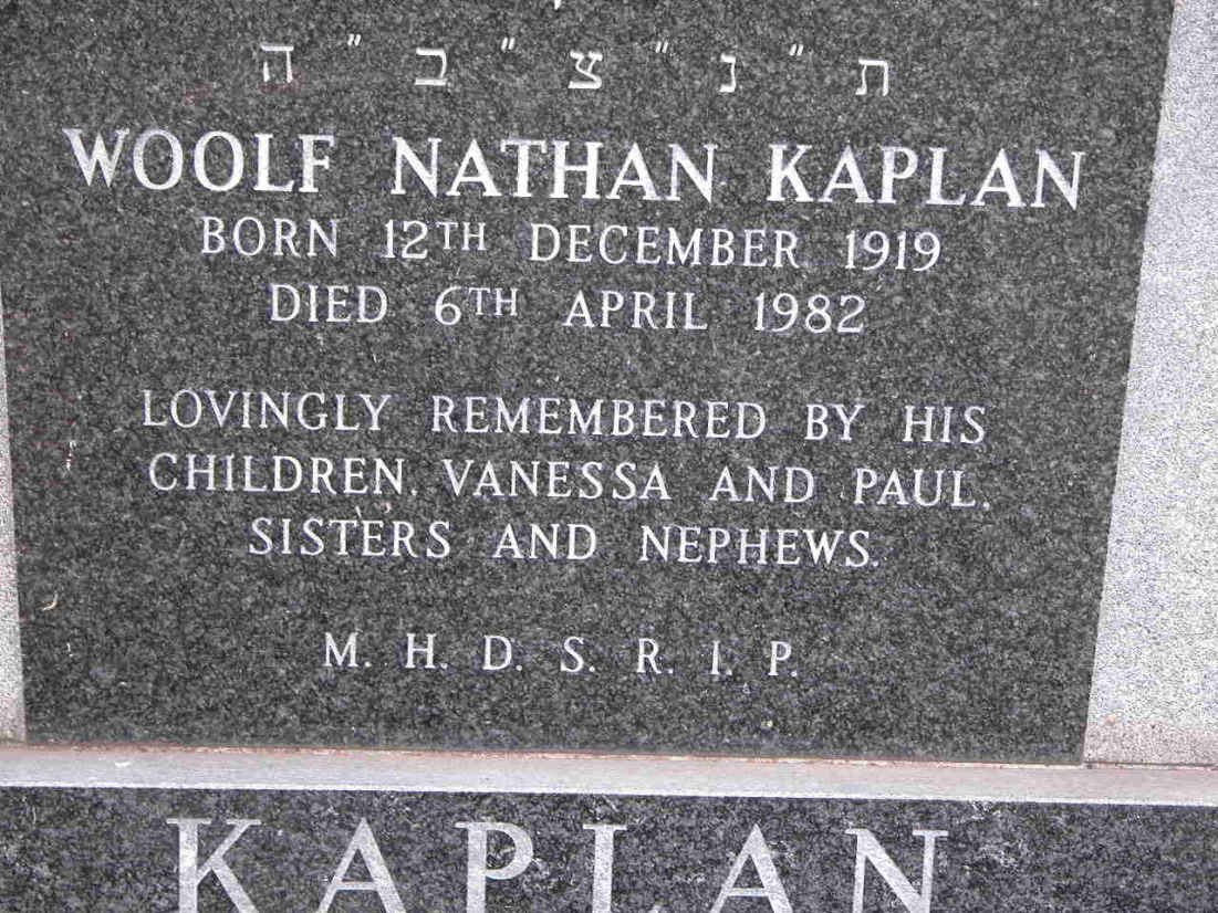 KAPLAN Woolf Nathan 1919-1982