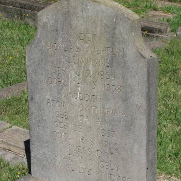 KLEINHANS Nicolas Wilhelm 1864-1908 &amp; Regina Catherina VERMAAK 1869-1942