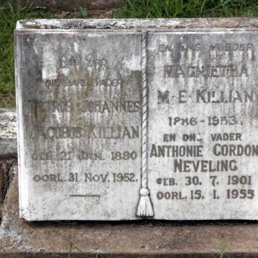 KILLIAN Petrus Johannes Jacobus 1880-1952 &amp; Magrietha M.E. 1886-1953 :: NEVELING Anthonie Gordon 1901-1955