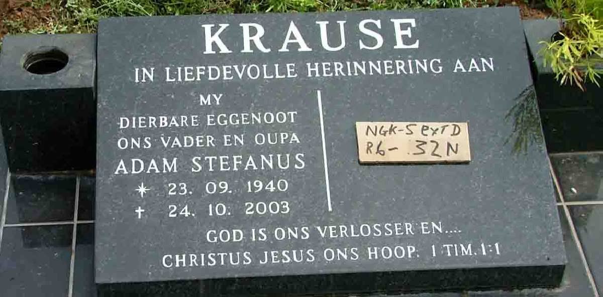 KRAUSE Adam Stefanus 1940-2003
