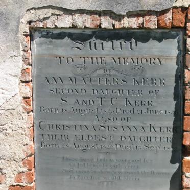 KERR Christina Susanna 1822-1832 :: KERR Ann Matters 182?-1826