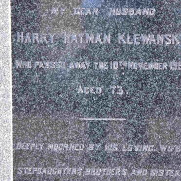KLEWANSKY Harry Hyman -1958