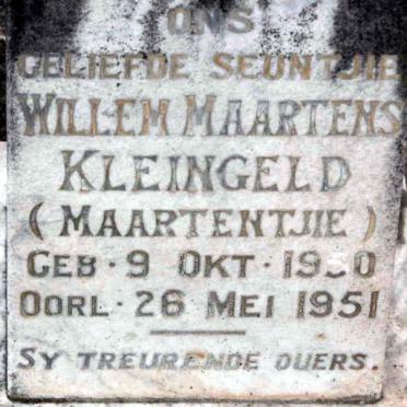 KLEINGELD Willem Maartens 1950-1951