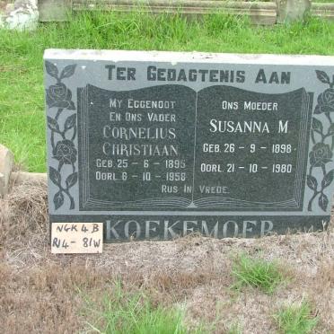 KOEKEMOER Cornelius Christiaan 1895-1958 &amp; Susanna M. 1898-1980