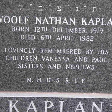 KAPLAN Woolf Nathan 1919-1982