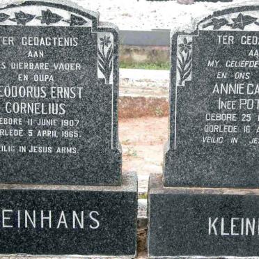 KLEINHANS Theodorus Ernst Cornelius 1907-1965 &amp; Annie Cathrina POTTAS 1907-1952