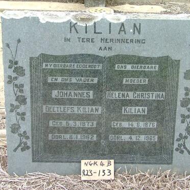 KILIAN Johannes Deetlefs 1873-1962 &amp; Helena Christina 1876-1965