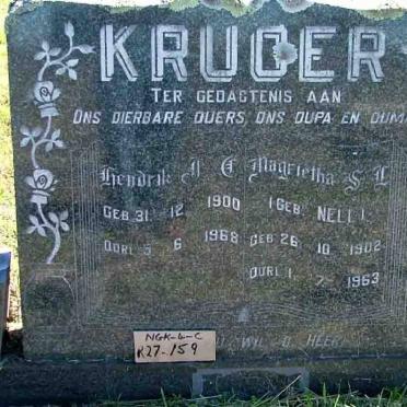 KRUGER Hendrik J. C. 1900-1968 &amp; Magrietha S.? NELL 1902-1963