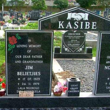 KASIBE Jim Belietjies 1929-1979 &amp; Nomathemba Ivy 1934-2002
