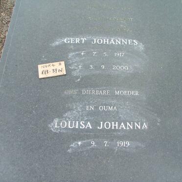 KNOETZE Gert Johannes 1917-2000 &amp; Louisa Johanna 1919-