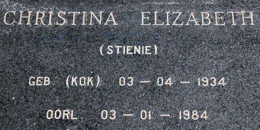 KLEYN Christina Elizabeth nee KOK 1934-1984