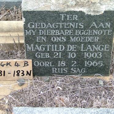 LANGE Magtild, de 1903-1965