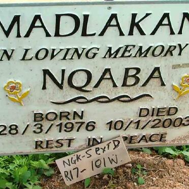 MADLAKANE Nqaba 1976-2003