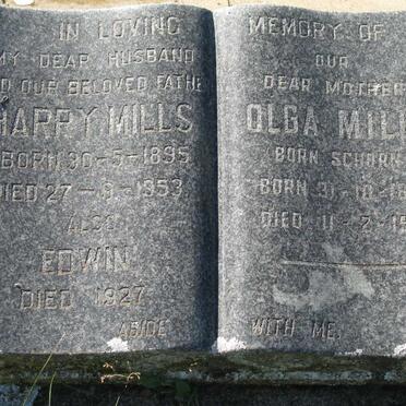 MILLS Harry 1895-1953 &amp; Olga SCHORN 1894-195? :: MILLS Edwin -1927