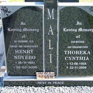 MALI Henry Ndyebo 1951-2006 &amp; Thobeka Cynthia 1954-2006